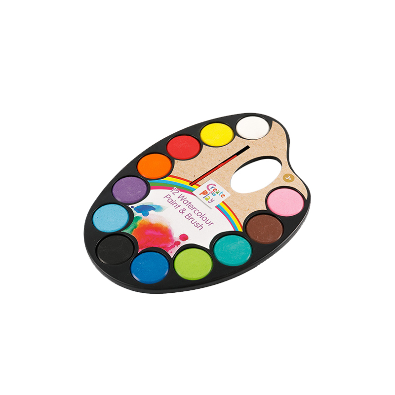 เค้กเพ้นท์สีน้ำสีทึบ 24 สีสำหรับนักเรียน