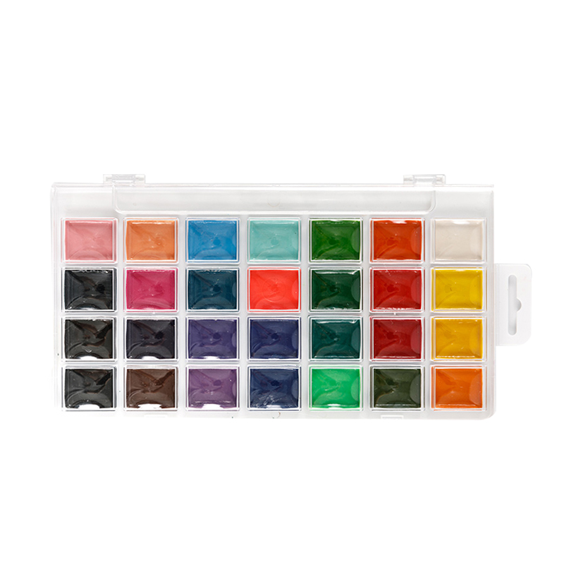ชุดสีน้ำกึ่งแห้ง 28 สีพร้อมแปรงทาสี