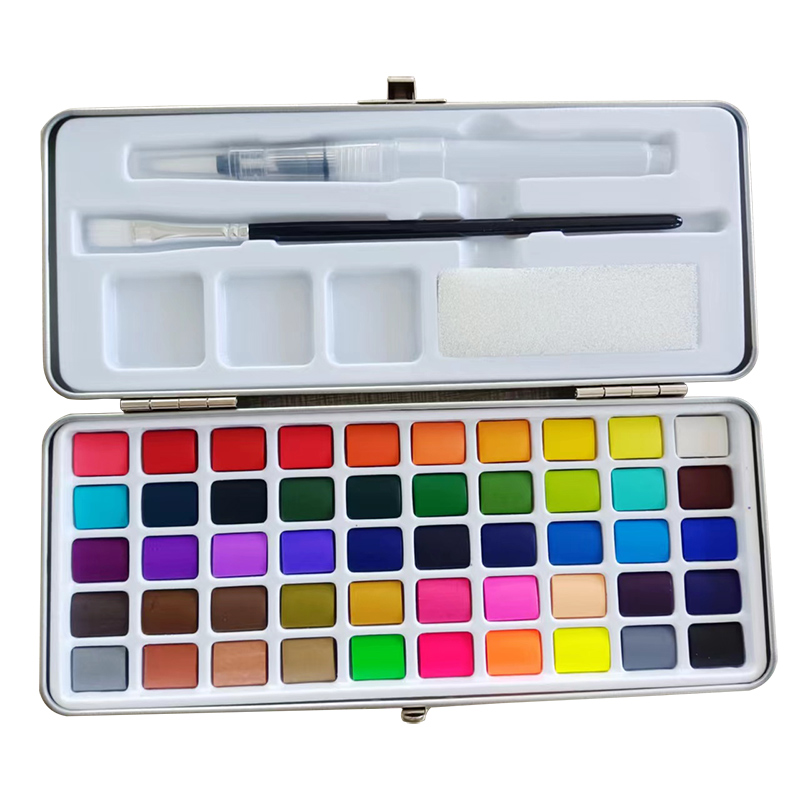 50Colors tin-box Solid Watercolor Paint Set